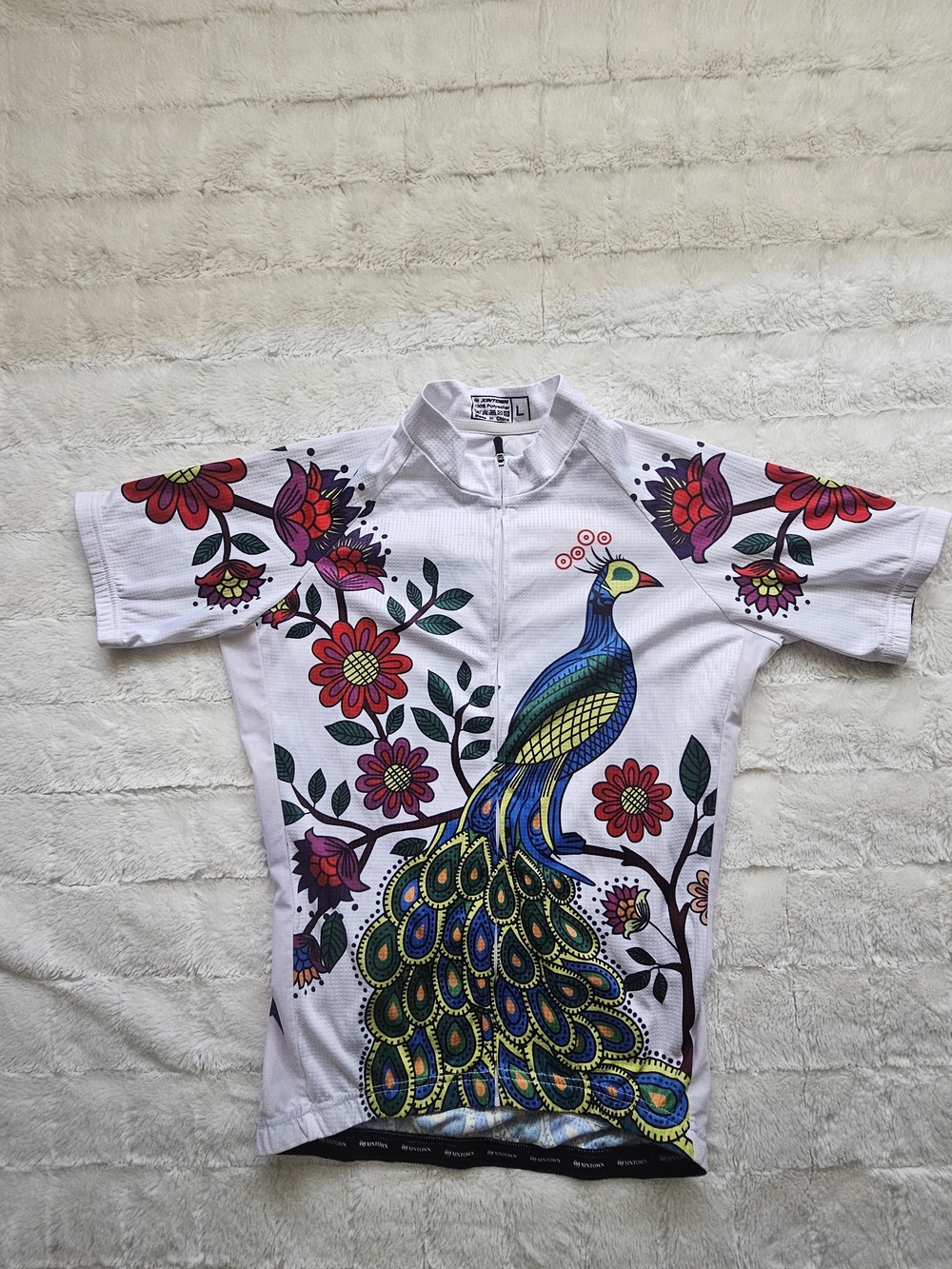 White Peacock Graphic Womens Cycling Jersey